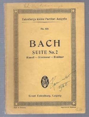 Imagen del vendedor de Suite No. 2 h-Moll fr Flte, 2 Violinen, Viola und Continuo (= Eulenburgs kleine Partitur-Ausgabe, No. 821). a la venta por Antiquariat Bcherstapel