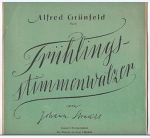 Bild des Verkufers fr Frhlingsstimmenwalzer von Johann Strauss. Konzert-Transkription fr Klavier zu zwei Hnden, Op. 57. zum Verkauf von Antiquariat Bcherstapel