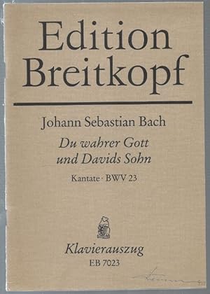 Immagine del venditore per Du wahrer Gott und Davids Sohn. Kantate BWV 23 (= Edition Breitkopf, Nr. 7023). Klavierauszug. venduto da Antiquariat Bcherstapel
