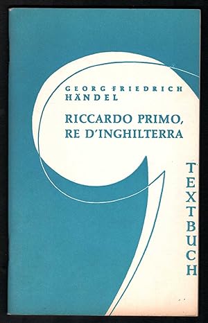 Bild des Verkufers fr Riccardo Primo, re d'039Inghilterra. Textbuch. zum Verkauf von Antiquariat Bcherstapel