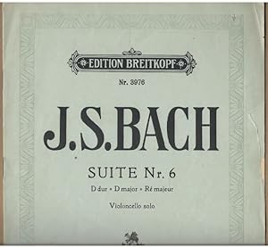 Image du vendeur pour Suite Nr. 6 D dur / D major / Re majeur (= Edition Breitkopf, Nr. 3976). Violoncello solo. mis en vente par Antiquariat Bcherstapel