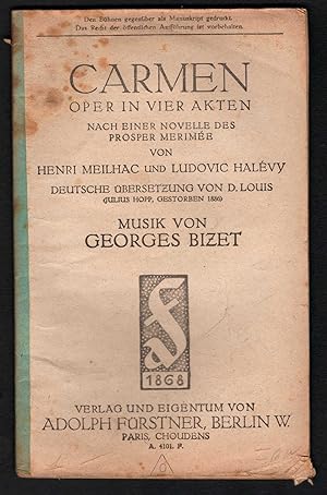 Seller image for Carmen. Oper in vier Akten [Textbuch]. for sale by Antiquariat Bcherstapel