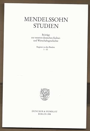 Seller image for Mendelssohn Studien. Register zu den Bnden 1-10 (= Beitrge zur neueren deutschen Kultur- und Wirtschaftsgeschichte, Register). for sale by Antiquariat Bcherstapel