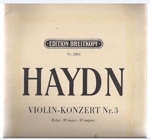 Bild des Verkufers fr Violin-Konzert Nr. 3 B Dur (= Violin-Konzerte. Neu aufgefunden. Edition Breitkopf, Nr. 2893). zum Verkauf von Antiquariat Bcherstapel
