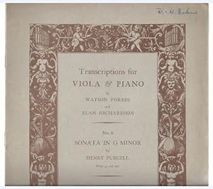 Seller image for Sonata in G Minor (Transcriptions for Viola and Piano, No. 6). for sale by Antiquariat Bcherstapel