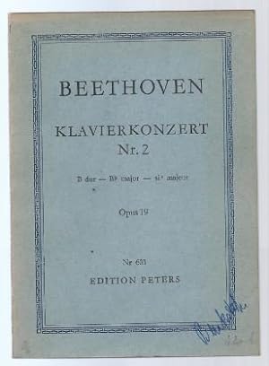Bild des Verkufers fr Klavierkonzert B-Dur Nr. 2 Op. 19. Mit Kadenz des Komponisten (= Edition Peters Nr. 603). Taschenpartitur. zum Verkauf von Antiquariat Bcherstapel