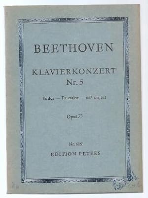 Bild des Verkufers fr Klavierkonzert Es-Dur Nr. 5 Op. 73 (= Edition Peters Nr. 606). Taschenpartitur. zum Verkauf von Antiquariat Bcherstapel