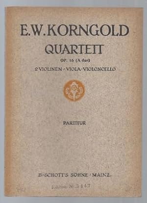 Bild des Verkufers fr Quartett op. 16 (A-Dur) fr 2 Violinen, Viola und Violoncello (= Edition Schott, Nr. 3447). Partitur. zum Verkauf von Antiquariat Bcherstapel