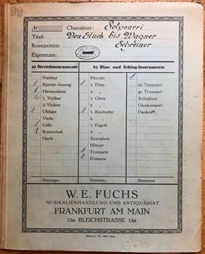 Immagine del venditore per Von Gluck bis Rich. Wagner. Ein chronologisches Potpourri (= Lyra No. 80). Salonorchester. 13 Stimmen. venduto da Antiquariat Bcherstapel