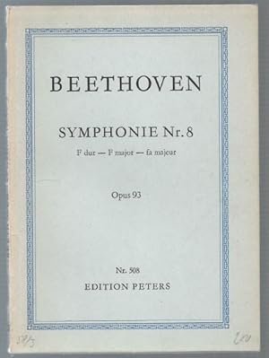 Bild des Verkufers fr Symphonie Nr. 8 F-Dur Op. 93 (= Edition Peters Nr. 508). Taschenpartitur. zum Verkauf von Antiquariat Bcherstapel
