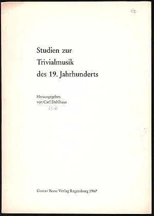 Bild des Verkufers fr Das triviale Bewusstsein in der Musik (= Sonderdruck aus: Studien zur Trivialmusik des 19. Jahrhunderts). zum Verkauf von Antiquariat Bcherstapel