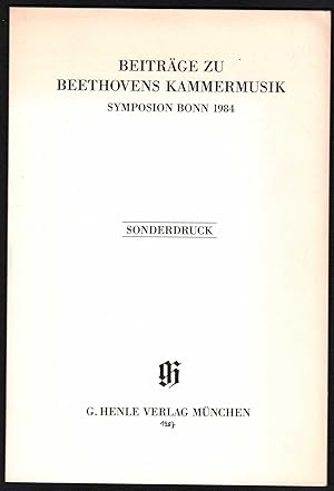Seller image for Das gespaltene Werk. Beethovens Streichquartett Op. 130/133 (Sonderdruck aus: Beitrge zu Beethovens Kammermusik. Symposion Bonn 1984). for sale by Antiquariat Bcherstapel
