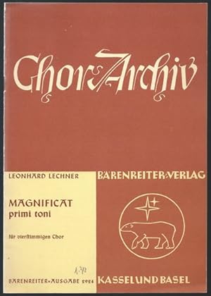 Bild des Verkufers fr Magnificat primi toni fr vierstimmigen Chor. Chor-Archiv (= Brenreiter-Ausgabe 2924). zum Verkauf von Antiquariat Bcherstapel