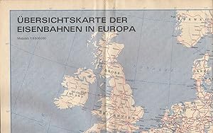 Imagen del vendedor de bersichtskarte der Eisenbahnen in Europa. Mastab 1 : 6 500 000. a la venta por Antiquariat Bcherstapel