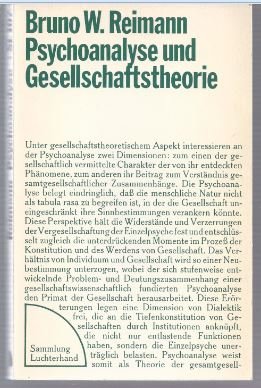Bild des Verkufers fr Psychoanalyse und Gesellschaftstheorie (= Sammlung Luchterhand 107). zum Verkauf von Antiquariat Bcherstapel