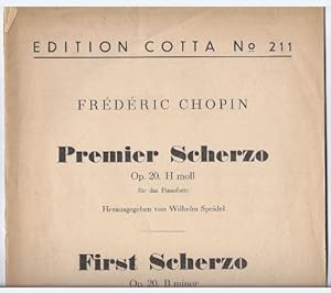 Seller image for Premier Scherzo Op. 20. h-Moll fr das Pianoforte (= Edition Cotta, No. 211). for sale by Antiquariat Bcherstapel
