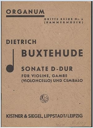Imagen del vendedor de Sonate D-Dur fr Violine, Gambe (Violoncello) und Cembalo, Op. 2 Nr. 2 (= Organum. Dritte Reihe, Kammermusik Nr. 6). a la venta por Antiquariat Bcherstapel