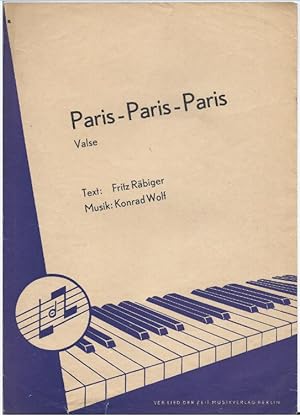 Imagen del vendedor de Paris - Paris - Paris. Valse. Gesang und Klavier. a la venta por Antiquariat Bcherstapel