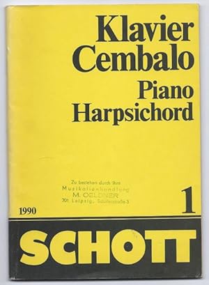 Bild des Verkufers fr Klavier. Cembalo / Piano. Harpsichord. 1990 / 1. zum Verkauf von Antiquariat Bcherstapel