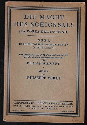 Seller image for Die Macht des Schicksals (La Forza del Destino) [Textbuch]. for sale by Antiquariat Bcherstapel