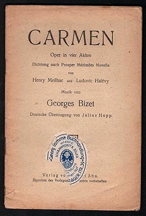 Image du vendeur pour Carmen [Textbuch]. mis en vente par Antiquariat Bcherstapel