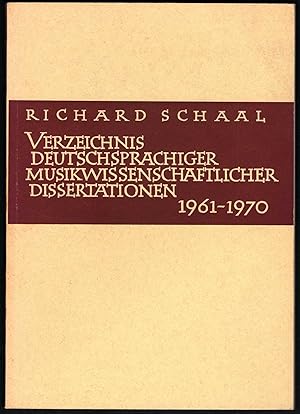 Bild des Verkufers fr Verzeichnis deutschsprachiger musikwissenschaftlicher Dissertationen. 1961 - 1970 (= Musikwissenschaftliche Arbeiten Nr. 25). zum Verkauf von Antiquariat Bcherstapel