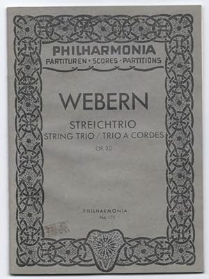 Bild des Verkufers fr Streichtrio, Op. 20 / String trio / Trio a cordes (= Philharmonia Partituren, No. 175). zum Verkauf von Antiquariat Bcherstapel