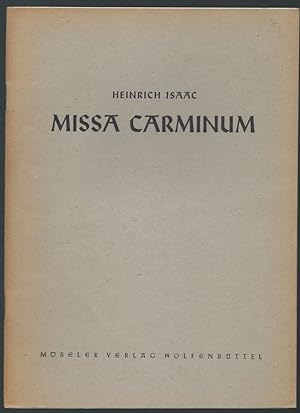 Imagen del vendedor de Missa carminum (= Das Chorwerk, hrsg. v. Friedrich Blume, Heft 7). a la venta por Antiquariat Bcherstapel