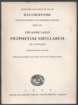 Bild des Verkufers fr Prophetiae Sibyllarum zu 4 Stimmen (= Ausgabe Kallmeyer Nr. 67. Das Chorwerk, Heft 48). zum Verkauf von Antiquariat Bcherstapel
