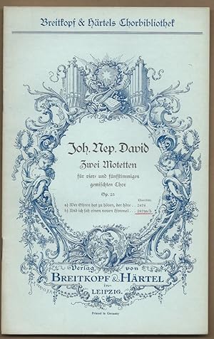Bild des Verkufers fr Und ich sah einen neuen Himmel (1939). Op. 23b. Motette fr vier- und fnfstimmigen gemischten Chor (= Breitkopf & Hrtels Chorbibliothek, Nr. 2879a/b). zum Verkauf von Antiquariat Bcherstapel