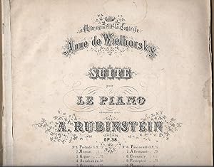 Bild des Verkufers fr Suite pour le Piano composee par A. Rubinstein, Op. 38. zum Verkauf von Antiquariat Bcherstapel