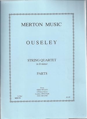 Bild des Verkufers fr String Quartet in D minor (= Merton Music, 4386 und 4385). Score and Parts. zum Verkauf von Antiquariat Bcherstapel