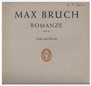 Bild des Verkufers fr Romanze op. 85. Viola und Klavier (= Edition Schott, Nr. 1974). zum Verkauf von Antiquariat Bcherstapel