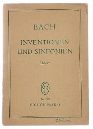 Immagine del venditore per Die 15 zweistimmigen Inventionen und die 15 dreistimmigen Sinfonien im Urtext (= Edition Peters, Nr. 801). venduto da Antiquariat Bcherstapel