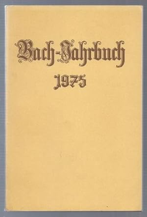 Image du vendeur pour Bach-Jahrbuch. 61. Jahrgang 1975. mis en vente par Antiquariat Bcherstapel