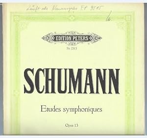 Bild des Verkufers fr Etudes symphoniques fr Klavier zu 2 Hnden Op. 13 (= Edition Peters, Nr. 2313). zum Verkauf von Antiquariat Bcherstapel
