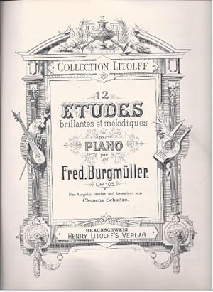 Bild des Verkufers fr 12 Etudes brillantes et melodiques pour Piano par Fred. Burgmller, Op. 105 (= Collection Litolff, Nr. 2356). Neuausgabe. zum Verkauf von Antiquariat Bcherstapel