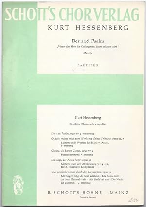 Bild des Verkufers fr Der 126. Psalm "Wenn der Herr die Gefangenen Zions erlsen wird". Motette, Op. 87 (= Schott's Chor Verlag). Partitur. zum Verkauf von Antiquariat Bcherstapel