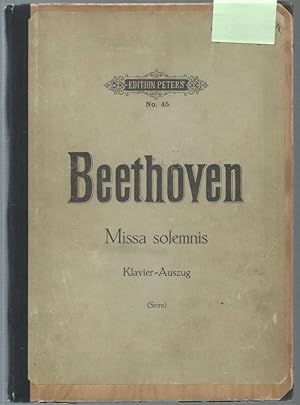 Bild des Verkufers fr Missa solemnis von L. van Beethoven im Klavierauszuge mit Text von Julius Stern. Op. 123 (= Edition Peters, Nr. 45). zum Verkauf von Antiquariat Bcherstapel