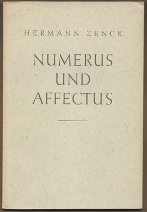 Immagine del venditore per Numerus und Affectus. Studien zur Musikgeschichte (= Musikwissenschaftliche Arbeiten, Nr. 16). venduto da Antiquariat Bcherstapel