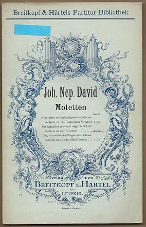 Bild des Verkufers fr Ein Lmmlein geht und trgt die Schuld (1935). Motette zu vier Stimmen (= Breitkopf & Hrtels Partitur-Bibliothek, Nr. 3454). zum Verkauf von Antiquariat Bcherstapel