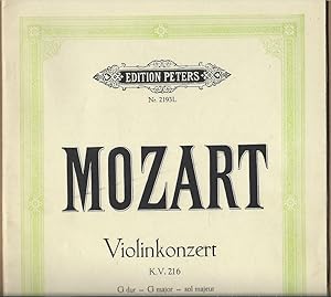 Seller image for Violinkonzert (drittes Konzert) mit Kadenzen KV 216, G-Dur (= Edition Peters, Nr. 2193l). Violine und Klavier. for sale by Antiquariat Bcherstapel