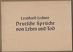 Seller image for Deutsche Sprche von Leben und Tod fr vierstimmigen Chor. Anno 1606 (= Brenreiter-Ausgabe 255). for sale by Antiquariat Bcherstapel