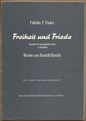 Image du vendeur pour Freiheit und Friede. Kantate fr gemischten Chor a cappella. mis en vente par Antiquariat Bcherstapel