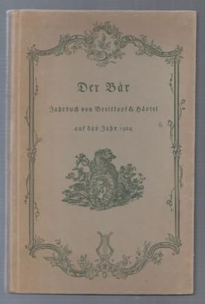 Bild des Verkufers fr Der Br. Jahrbuch von Breitkopf & Hrtel auf das Jahr 1924. zum Verkauf von Antiquariat Bcherstapel