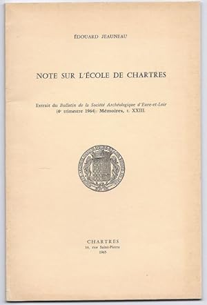 Imagen del vendedor de Note sur l'039cole de Chartres. a la venta por Antiquariat Bcherstapel