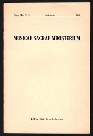 Seller image for Musicae Sacrae Ministerium (= Anno XIV, No. 2, 1977). for sale by Antiquariat Bcherstapel