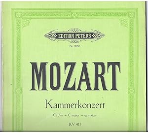 Seller image for Kammerkonzert fr Klavier und Streichorchester (zwei Oboen, zwei Fagotte, zwei Hrner, zwei Trompeten und Pauken ad lib.) (KV 415) (= Edition Peters, Nr. 9080). Ausgabe fr zwei Klaviere. for sale by Antiquariat Bcherstapel