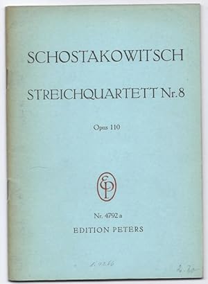 Bild des Verkufers fr Streichquartett Nr. 8, Opus 110 (1960) (= Edition Peters, Nr. 4792a). Studienpartitur. zum Verkauf von Antiquariat Bcherstapel