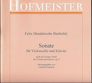Seller image for Sonate fr Violoncello und Klavier nach der Sonate f-Moll fr Violine und Klavier Op. 4 (= FH 2542). for sale by Antiquariat Bcherstapel